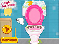 Игра Барби чистит туалет