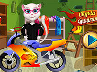 Игра Кошка Анжела на мотоцикле