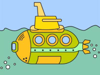Игра Подводная лодка на раскраске