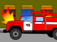 Игра Раскраска Пожарная машина для детей