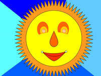 Игра Раскраска для детей Солнце