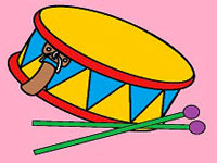 Игра Раскраска для детей Барабан