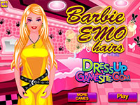Игра Барби эмо прическа
