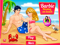 Игра Барби: поцелуи на пляже