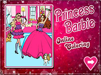 Игра Барби супер принцесса в раскраске