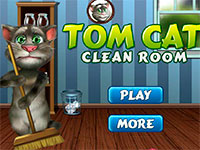 Игра Кот Том убирает в комнате