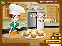 Игра Кухня Сары: банановые кексы