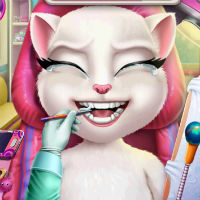 Игра Лечить зубы кошке Анжеле