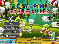 Игра Марио и Соник против зомби