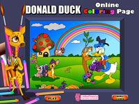 Игра Раскраска Дональд Дак для детей 3-4 лет
