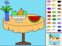 Игра Раскраска фрукты для детей 3-4 лет