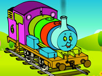 Игра Раскраска для детей Поезда с вагонами