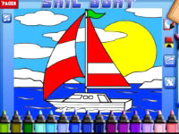 Игра Раскраска рыбацкой лодки