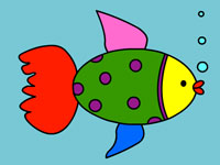 Игра Раскраска рыбка для детей