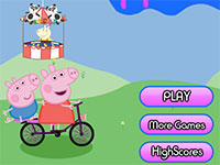 Игра Свинка Пеппа на велосипеде